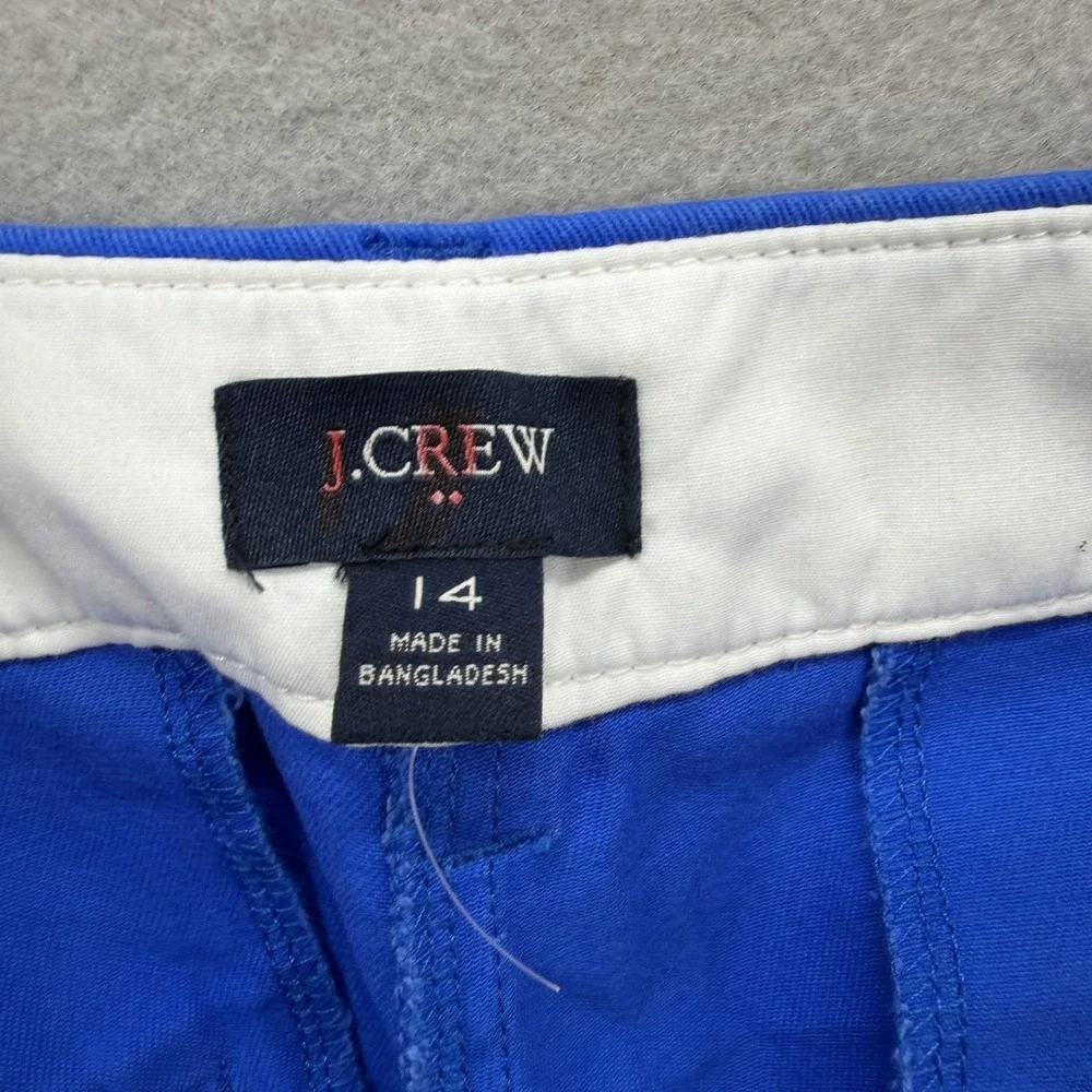 J.CREW Chino Shorts Womens 14 Royal Blue‎ Cotton Lightweight 3.5